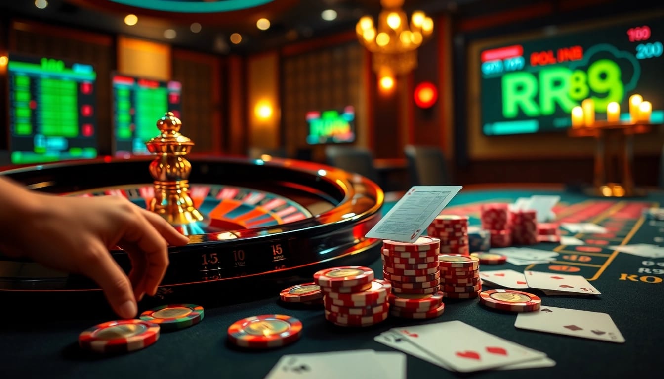 Experience the thrill of RR88 with vibrant casino tables and exciting betting action.