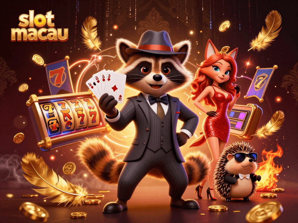 Experience thrilling wins with slot macau in this vibrant 3D casino illustration featuring iconic characters and game elements.
