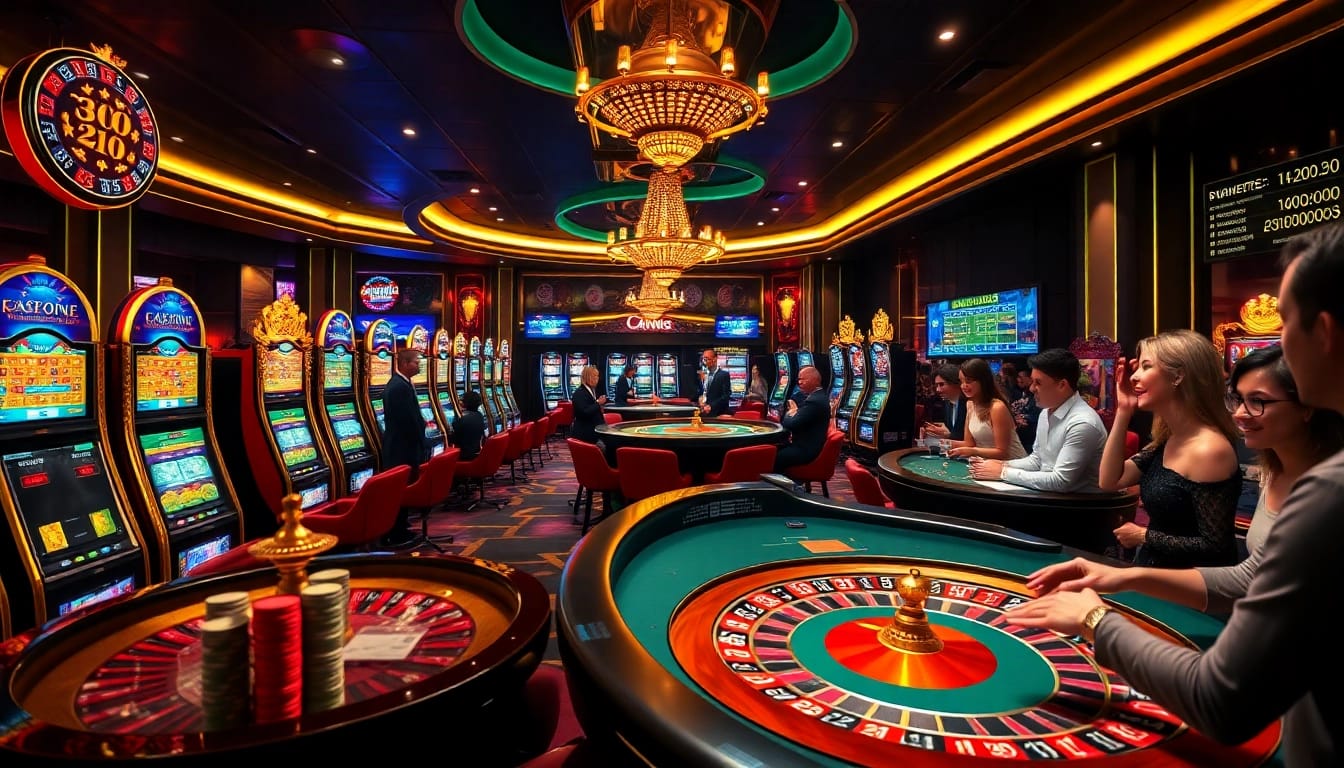 C168 enhances online betting experiences with vibrant casino elements like poker chips, roulette wheels, and excited players.