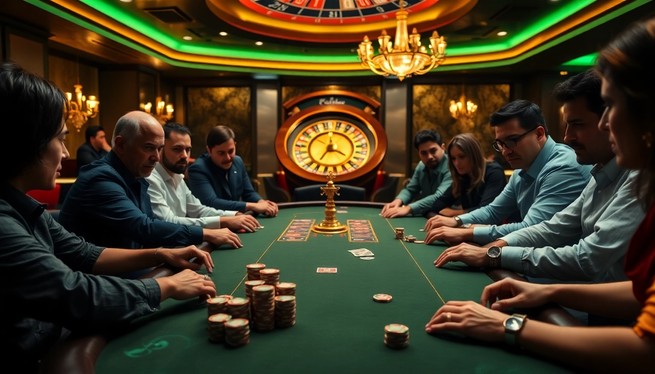 Immerse yourself in the thrilling atmosphere of nhà cái bet88 with intense poker gameplay and a vibrant casino setting.