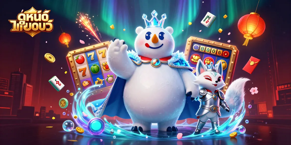 Experience ดูหนังออนไลน์ in an exciting gaming scene with dazzling slot machines and captivating characters.