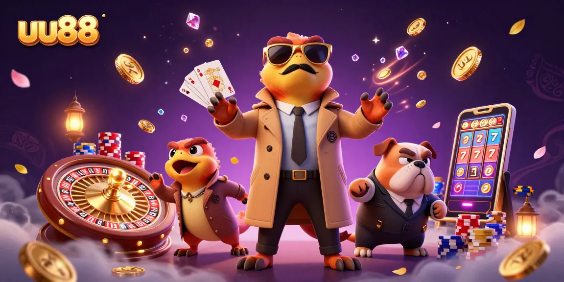 Experience betting excitement with uu88 in a vibrant casino scene featuring lively raptors.
