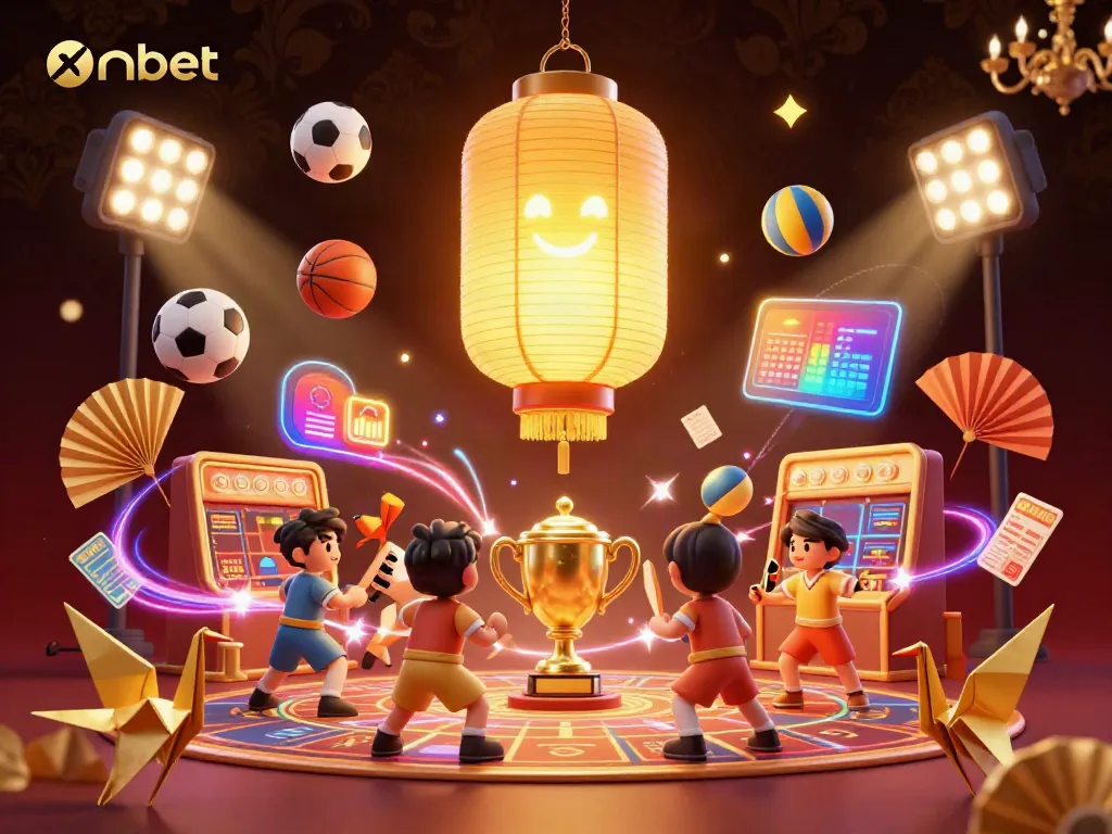 Bet on exciting games with onbet's vibrant casino illustration filled with action and energy.