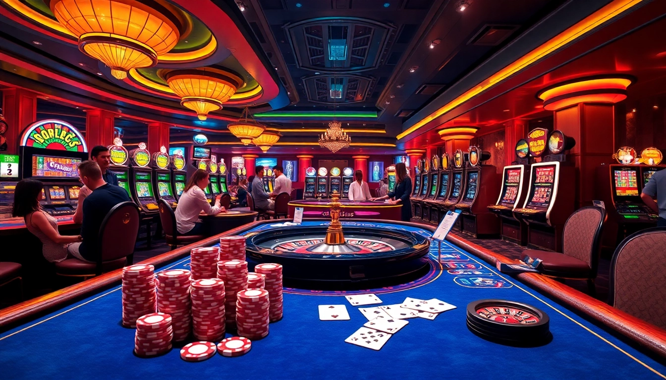 Exciting gaming action at king88.com with vibrant slot machines and poker gameplay.