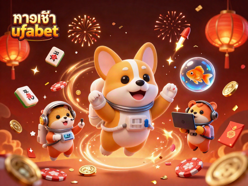 Bet on ทางเข้า ufabet with a festive space casino scene showcasing animated characters and rich gaming elements.