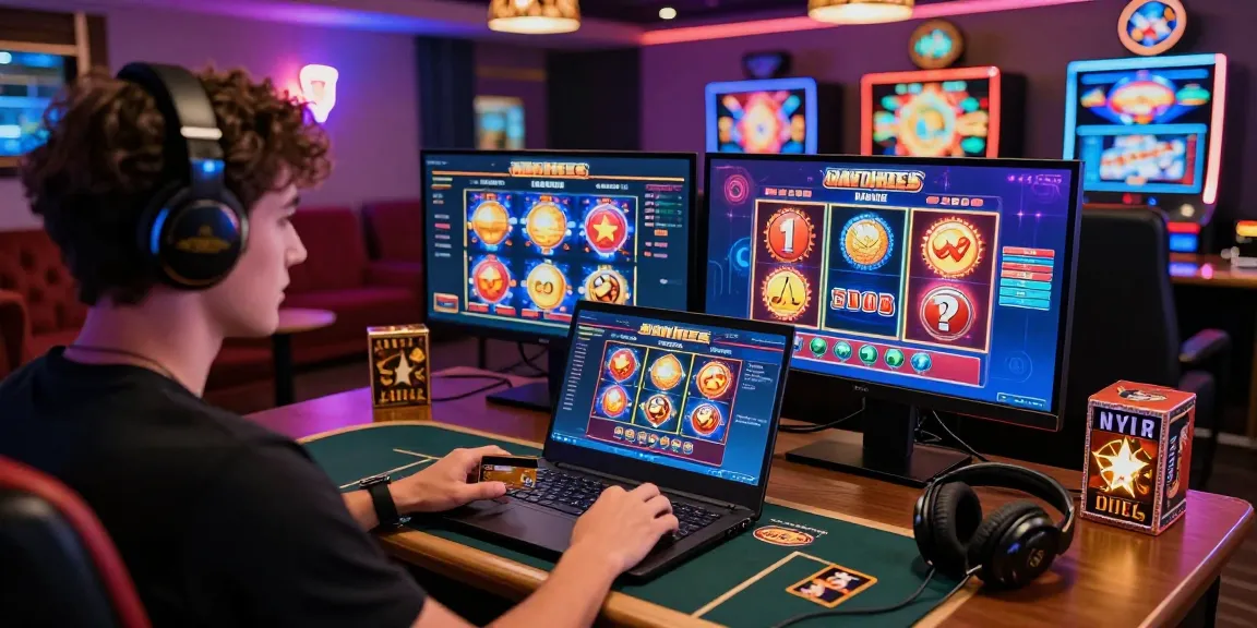Engaging online casino setup showing a player using credit cards at https://crownwoods.org.uk with vibrant game graphics.
