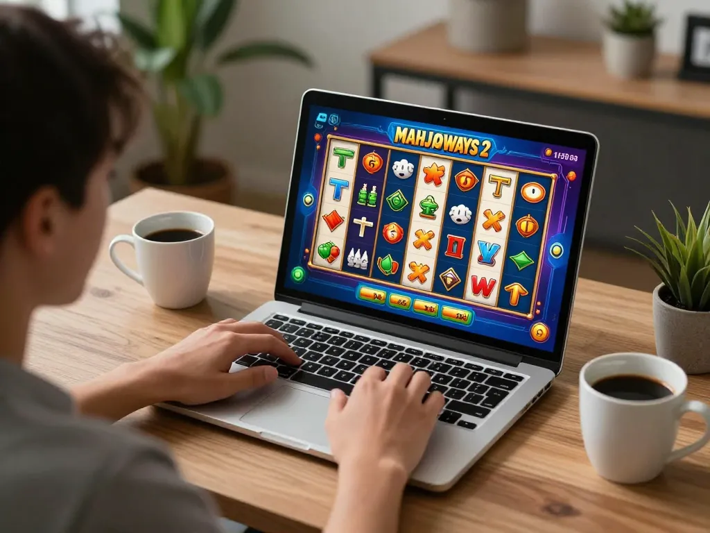 Player engaging with Mahjong Ways 2 slot game online, showcasing the dynamic gameplay experience.