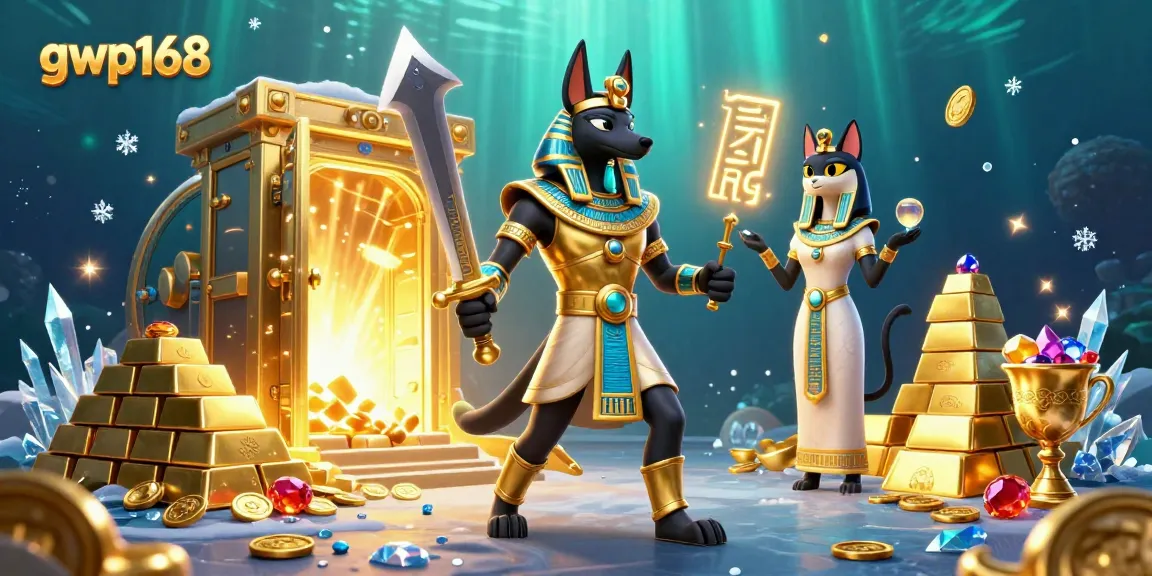 Menggali kemenangan di gwp168 dengan Anubis dan Bastet di antara tumpukan harta karun terbaik.