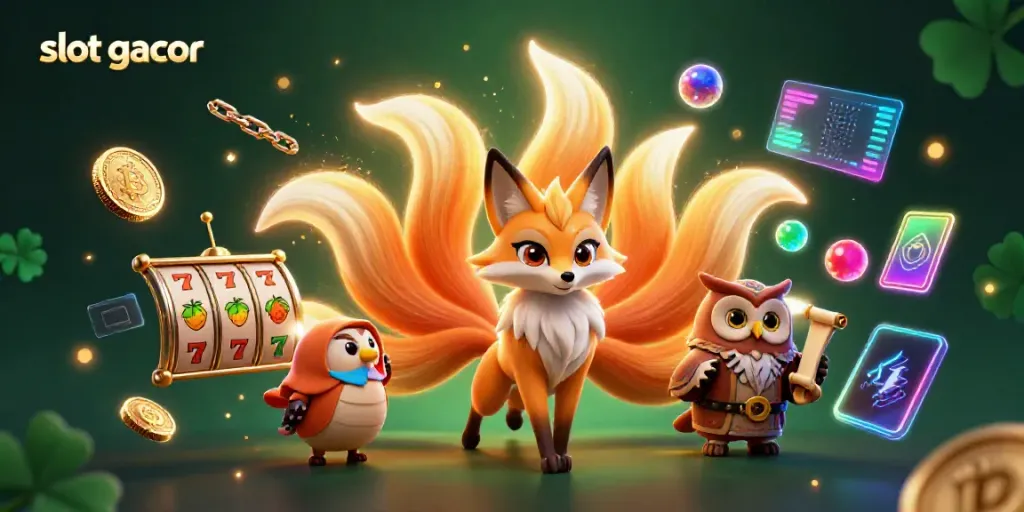 Engage with the vibrant slot gacor gaming scene featuring mythical characters and crypto elements.
