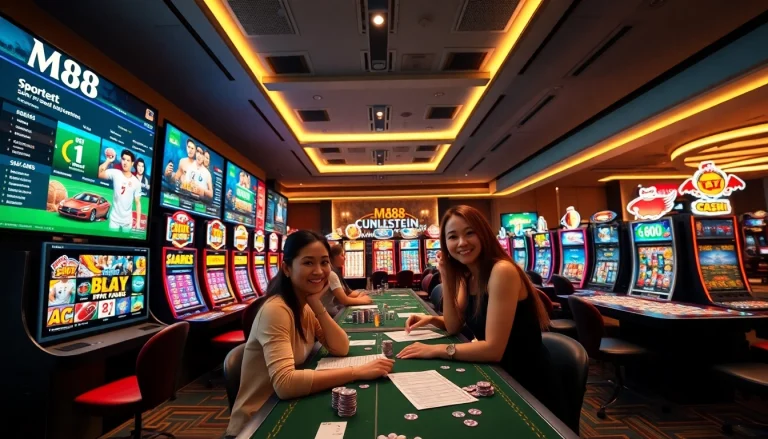 Exciting online gaming experience at MM88 with vibrant sports betting and casino elements.