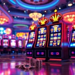 Slot Game menampilkan mesin slot berwarna-warni dalam suasana kasino yang cerah.