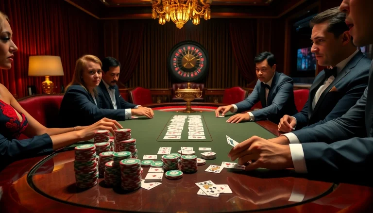 Experience high-stakes poker at GG88 with vibrant chips and thrilling players.