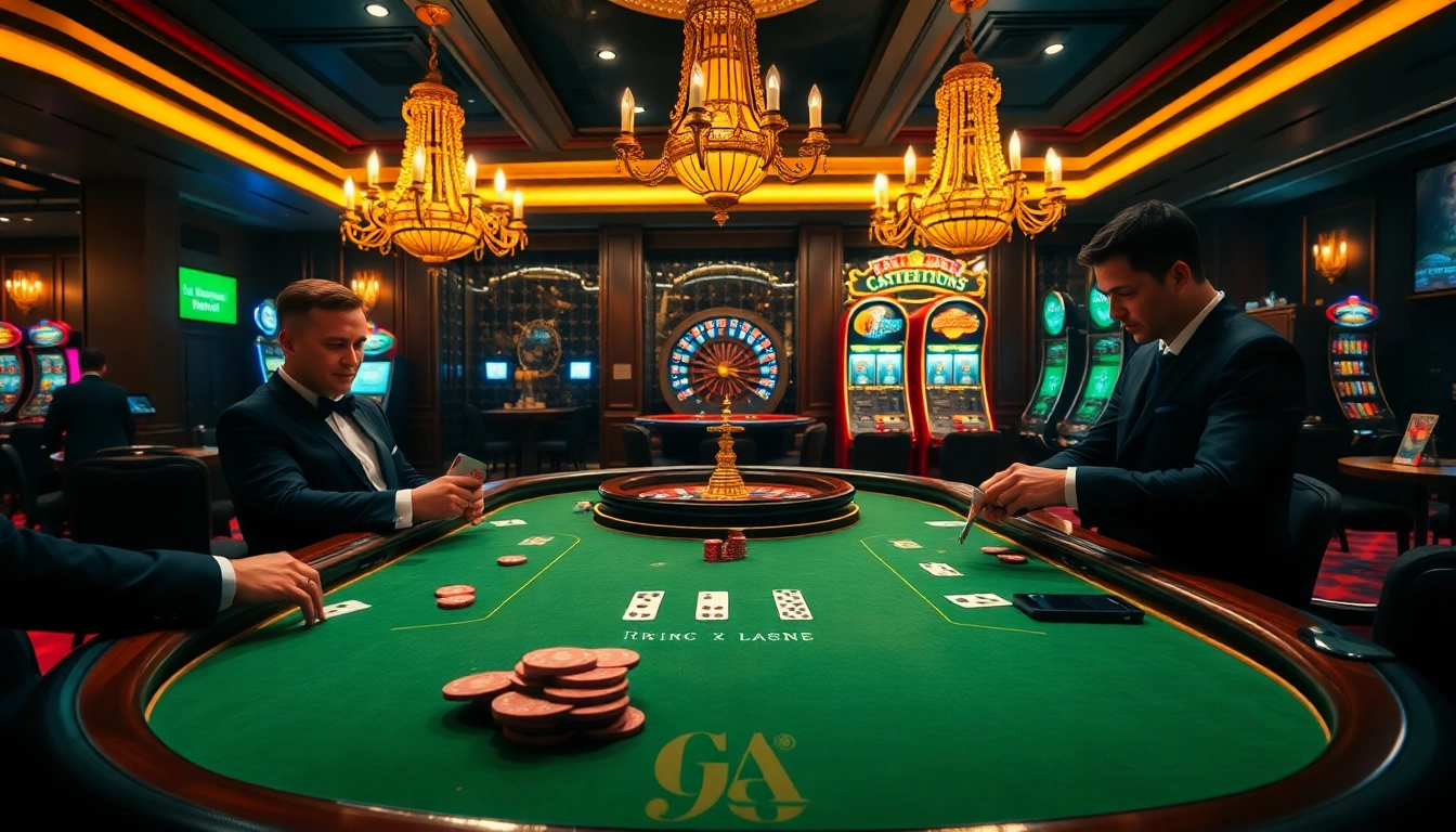 Experience the luxury of GG88 with high-stakes poker, vibrant slot machines, and an elegant casino atmosphere.