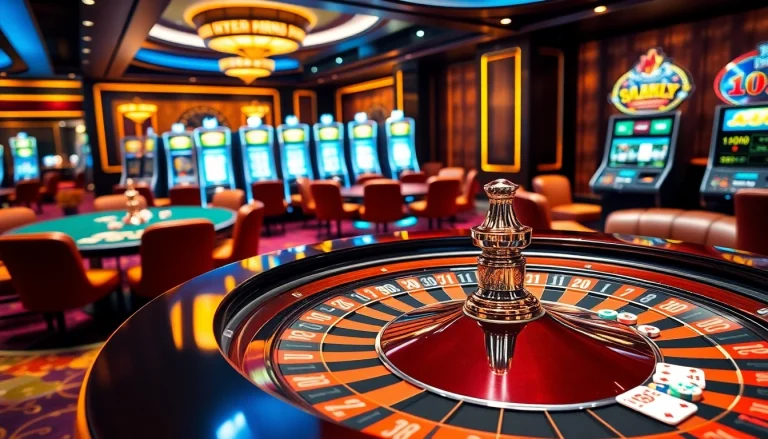 Experience the excitement of online gambling with Link mới nhất 78WIN, showcasing a vibrant casino scene.