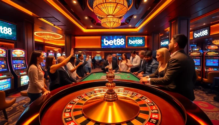 Experience the thrill of betting at bet88 with lively casino atmosphere and excitement.