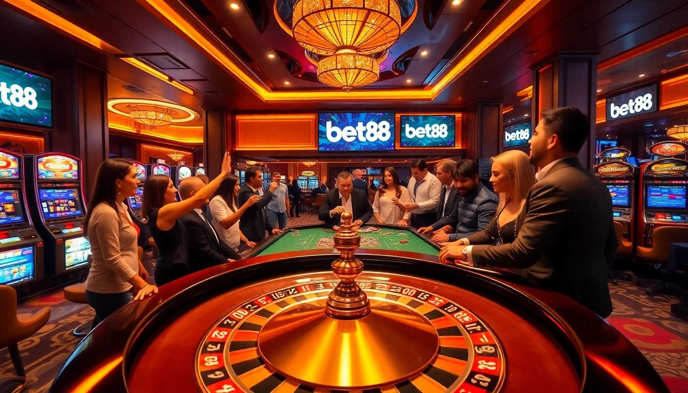 Experience the thrill of betting at bet88 with lively casino atmosphere and excitement.