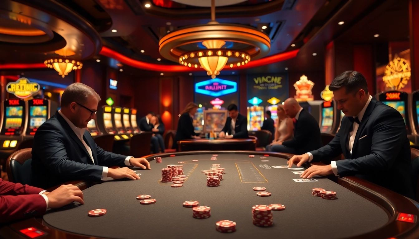 Intense poker action with 88xx chips stacked at a luxurious casino table, exuding excitement.