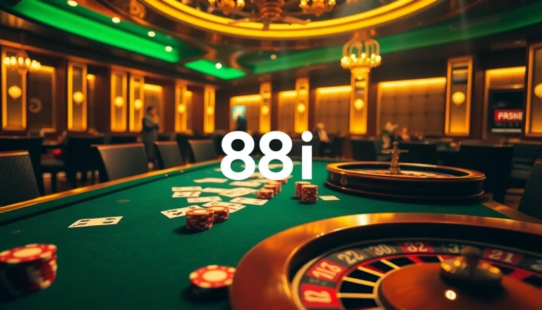 Experience intense action with 88i's poker table and vibrant gaming environment.