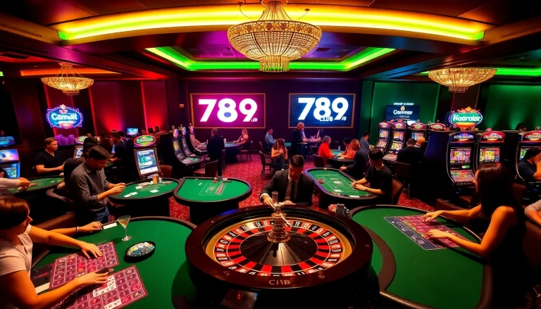 Experience the thrill of winning at the 789 club casino with vibrant gaming tables and slot machines.