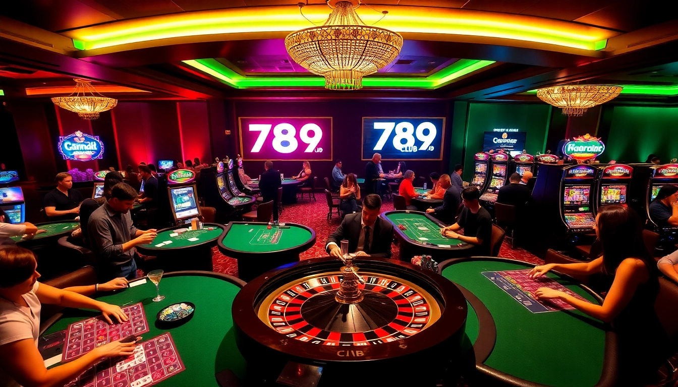 Experience the thrill of winning at the 789 club casino with vibrant gaming tables and slot machines.