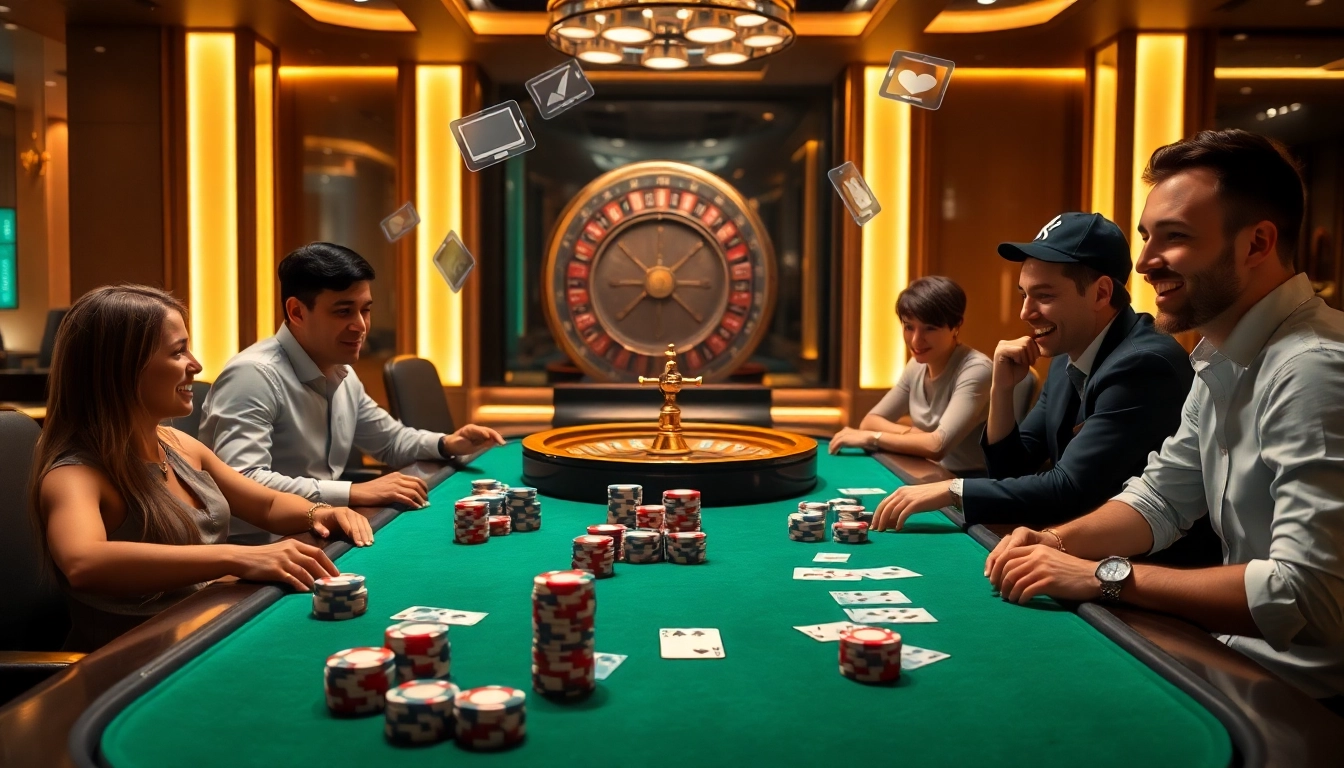Engage in an exciting poker game with ClubGG at a luxurious casino table.