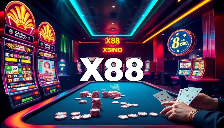 X88 enhances the excitement of online gambling with vibrant casino visuals and engaging gameplay.
