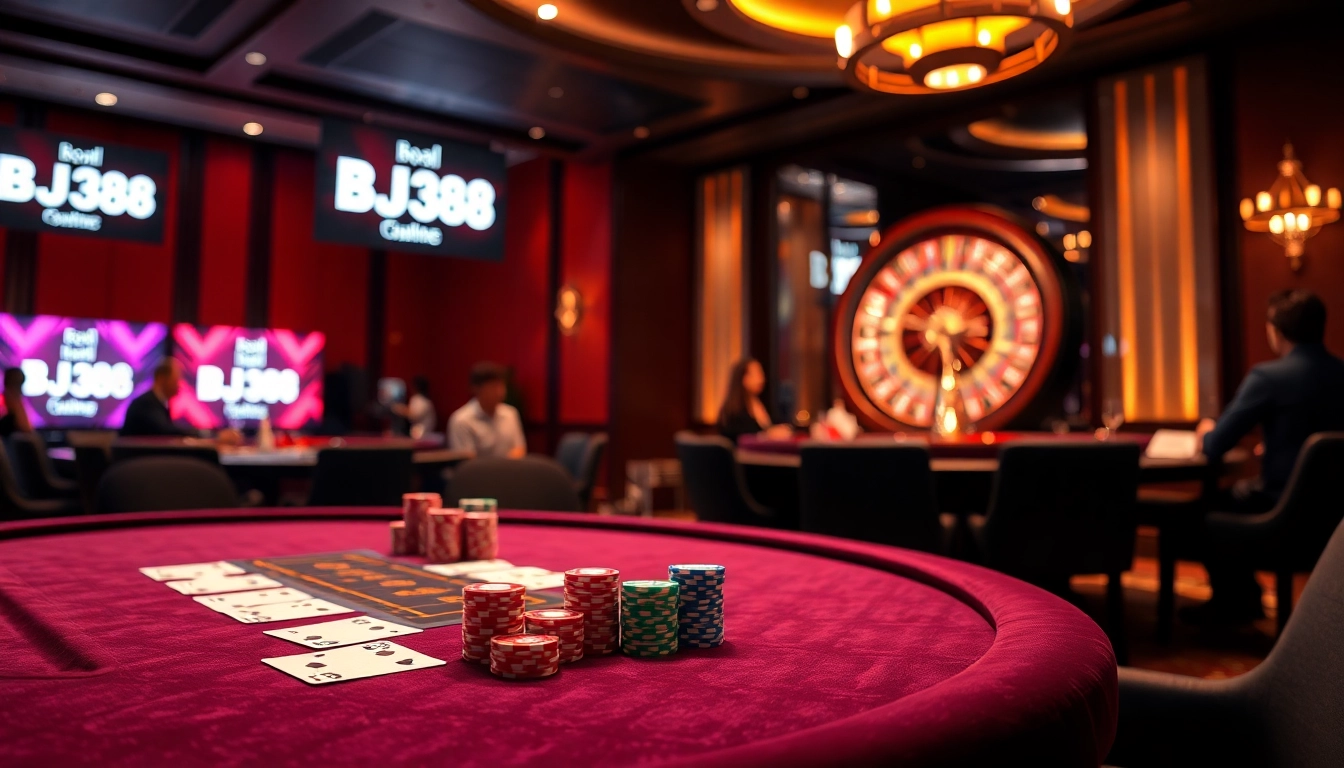 Engage with thrilling games at https://bj388.boats/ featuring elegant casino tables and exciting gambling elements.