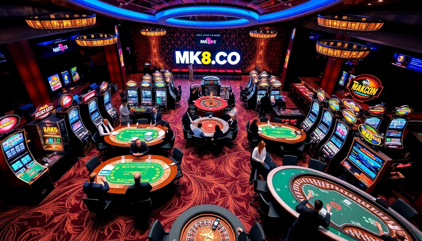 Experience high-stakes gaming excitement at MK8.COM with professional dealers and vibrant casino atmosphere.