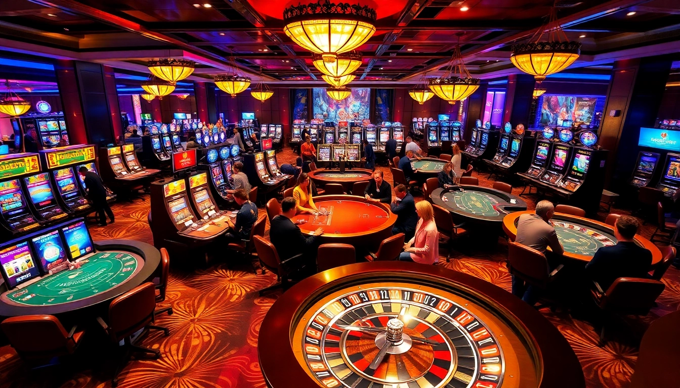 Intense action of players wagering at LV88 casino tables during a vibrant gaming night.
