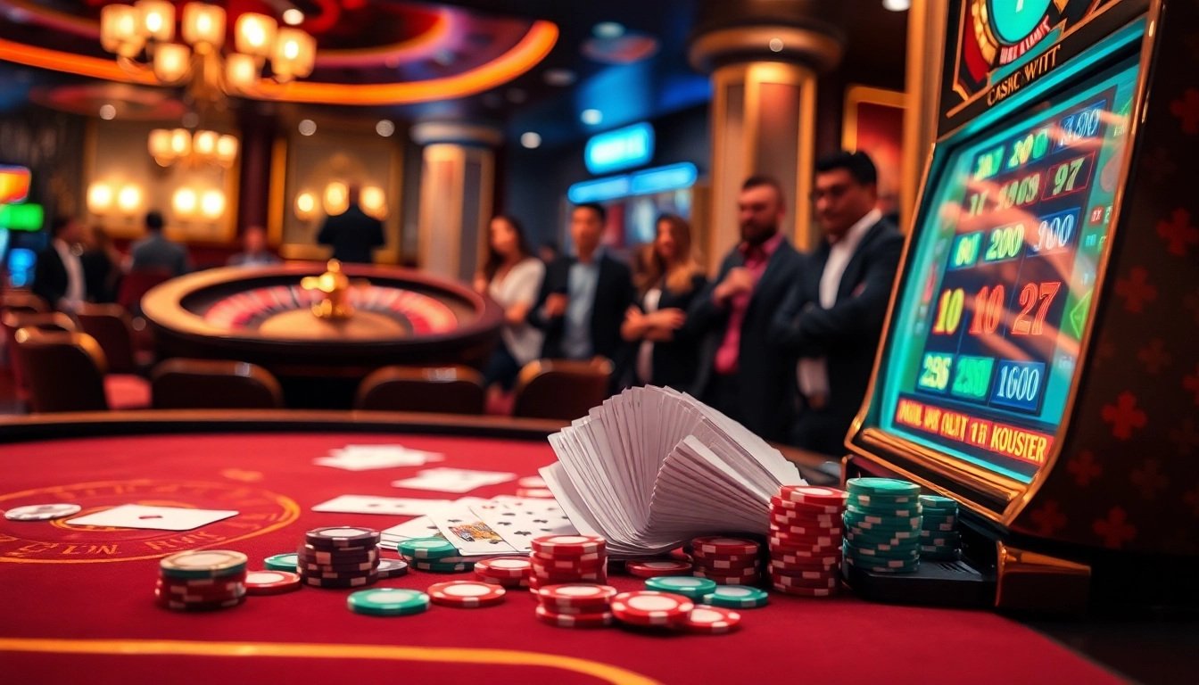 Exciting poker game at 789CLUB casino table with vibrant chips and cards.