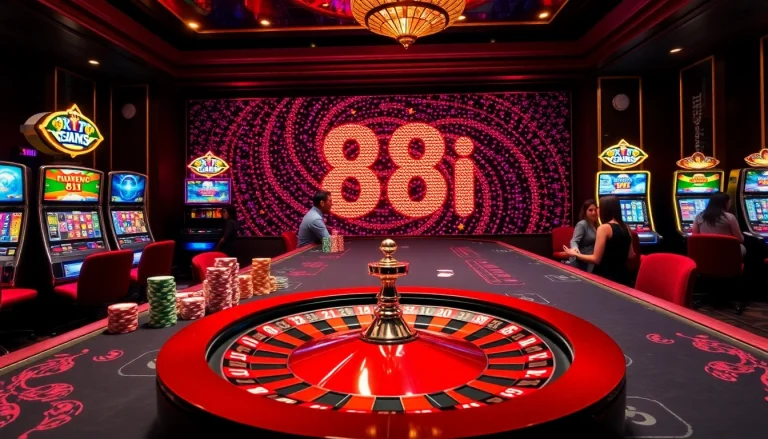 Experience thrilling gambling action at 88i with an engaging casino scene showcasing vibrant games.