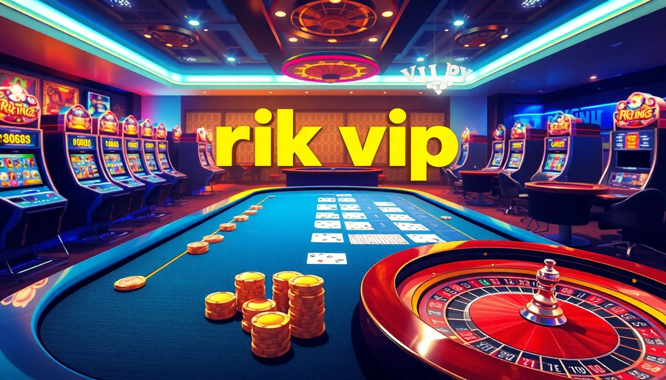 Players enjoying a thrilling game at a luxurious rik vip casino table with vibrant gaming elements.